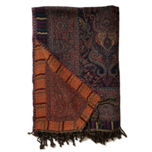 Load image into Gallery viewer, Paisley Border Throw Blanket