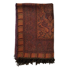 Load image into Gallery viewer, Paisley Border Throw Blanket