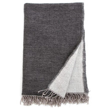 Bild in Galerie-Viewer laden, Anthrazit & Grau Wolldecke