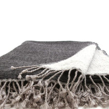 Bild in Galerie-Viewer laden, Anthrazit & Grau Wolldecke