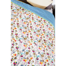 Load image into Gallery viewer, Summer Garden &amp; Blue Strips reversible quilt

