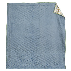 Summer Garden & Blue Strips reversible quilt