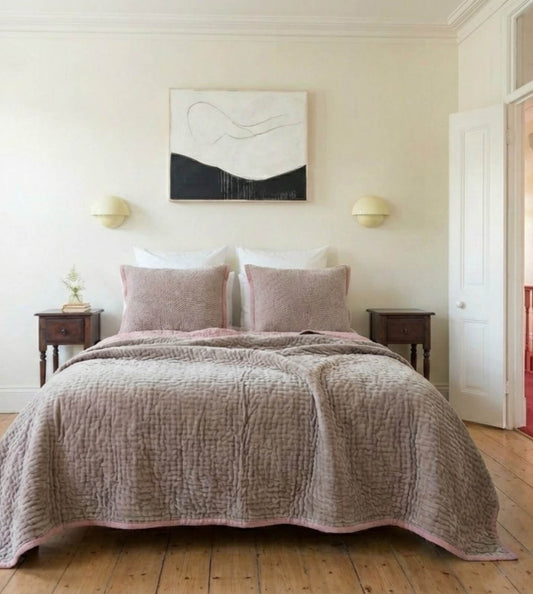 Blush Rose Velvet Reversible Quilt