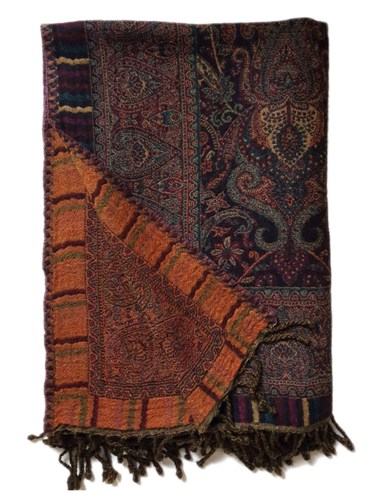 Paisley Border Throw Blanket