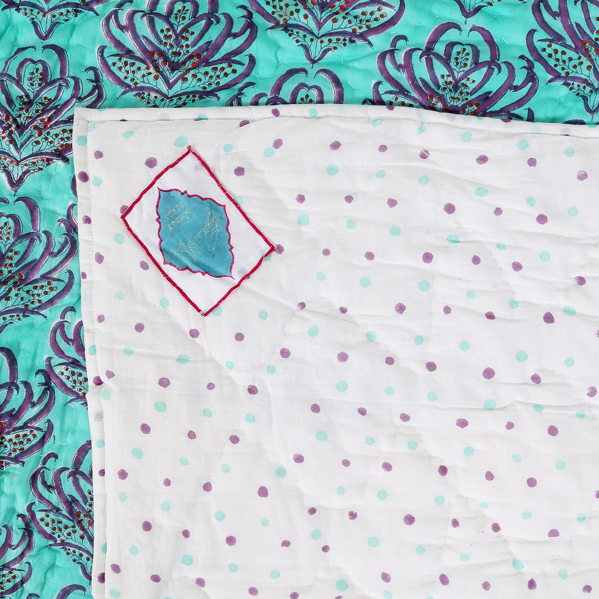 Pink Lotus reversible quilt