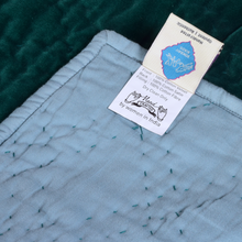 Load image into Gallery viewer, Emerald Celeste Velvet Reversible Quilt
