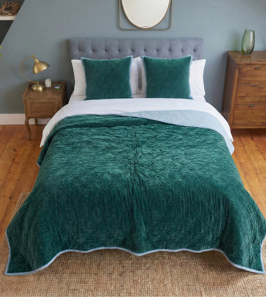 Emerald Celeste Velvet Reversible Quilt
