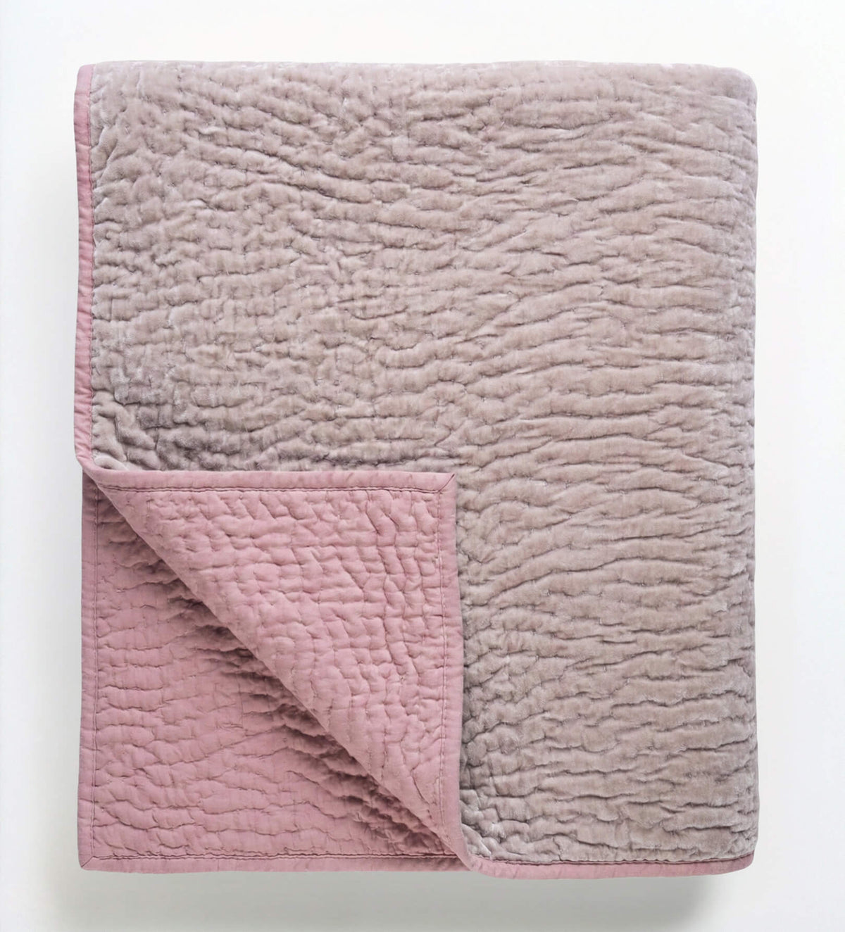 Blush Rose Velvet Reversible Quilt