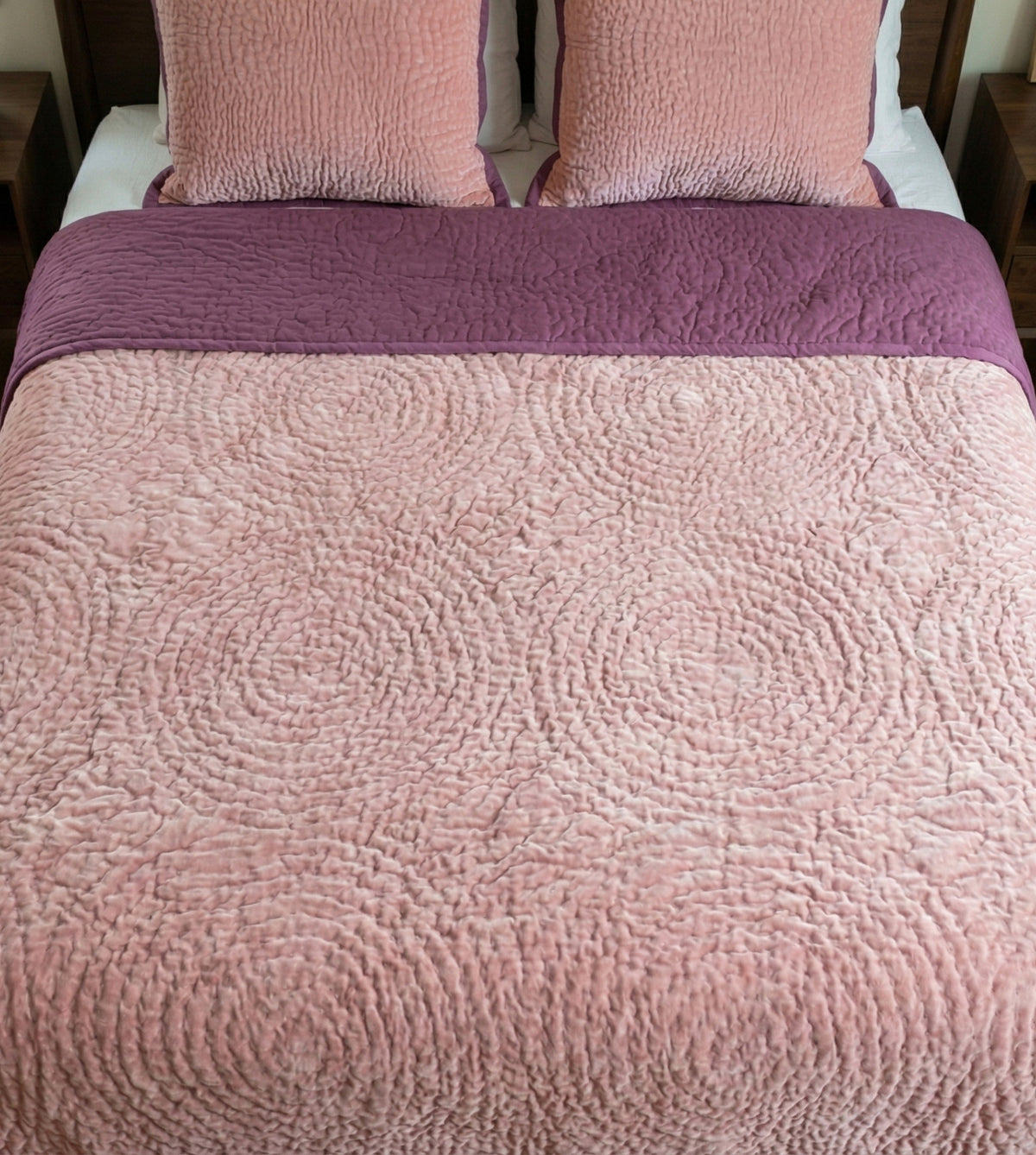 Pink Berry Velvet Reversible Quilt