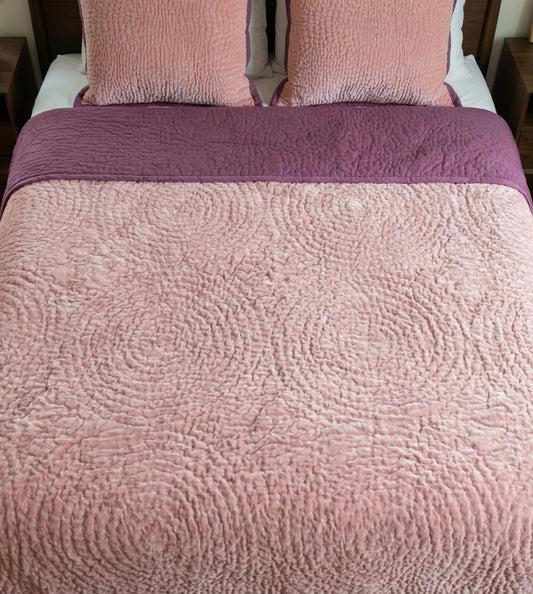Pink Berry Velvet Reversible Quilt