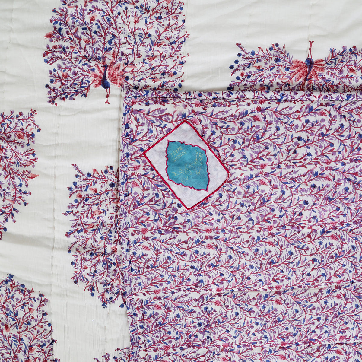 PEACOCK FEATHERS Reversible Quilt