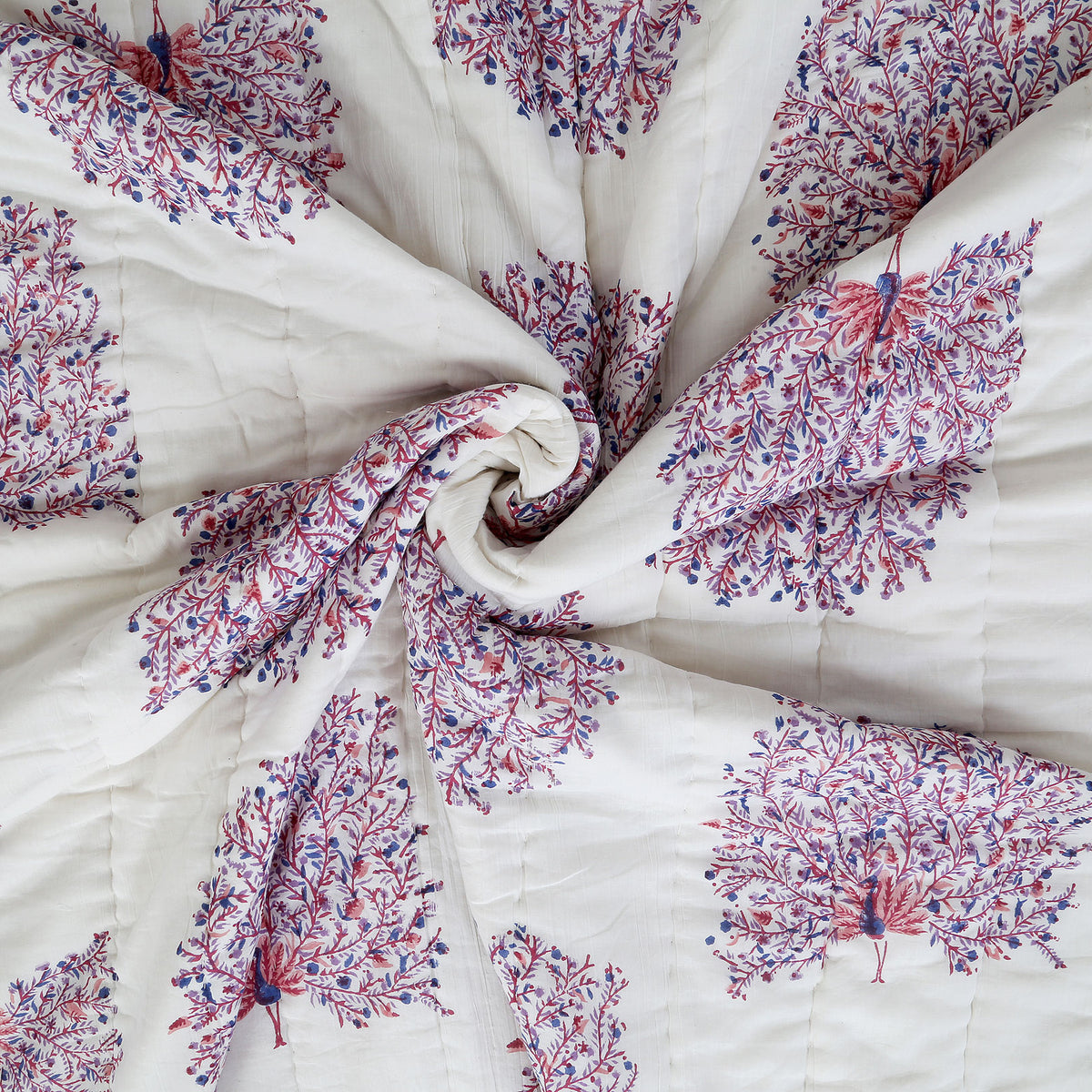 PEACOCK FEATHERS Reversible Quilt