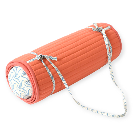 Tapis de plage abricot
