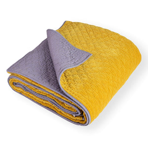 Kurkuma Lilac Samt Wende-Decke