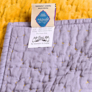 Kurkuma Lilac Samt Wende-Decke