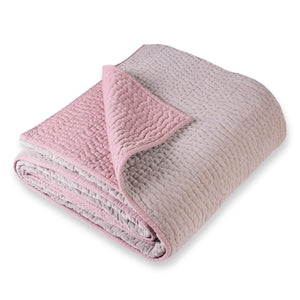 Sanfte Blush-Rose Samt Wendedecke