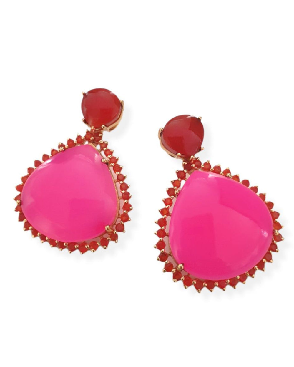 Fuchsia-Chalcedon und warmen Orange-Karneol vereint.