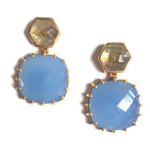 Load image into Gallery viewer, Ila Blue Gold Earrings
