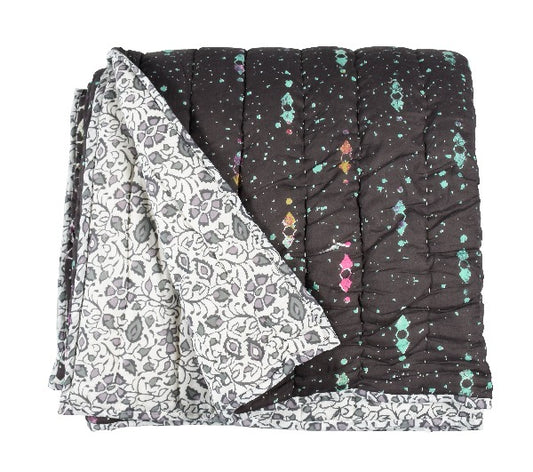 Galaxy Garden Grey reversible blanket
