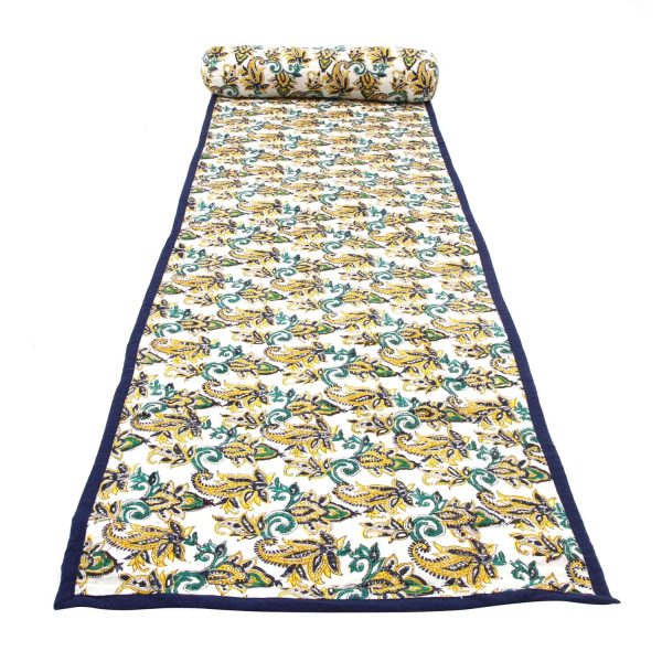 Tapis de plage en chintz bleu