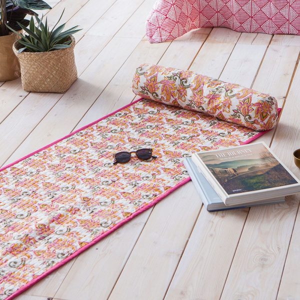 Tapis de plage en chintz rose