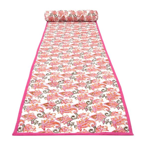 Tapis de plage en chintz rose